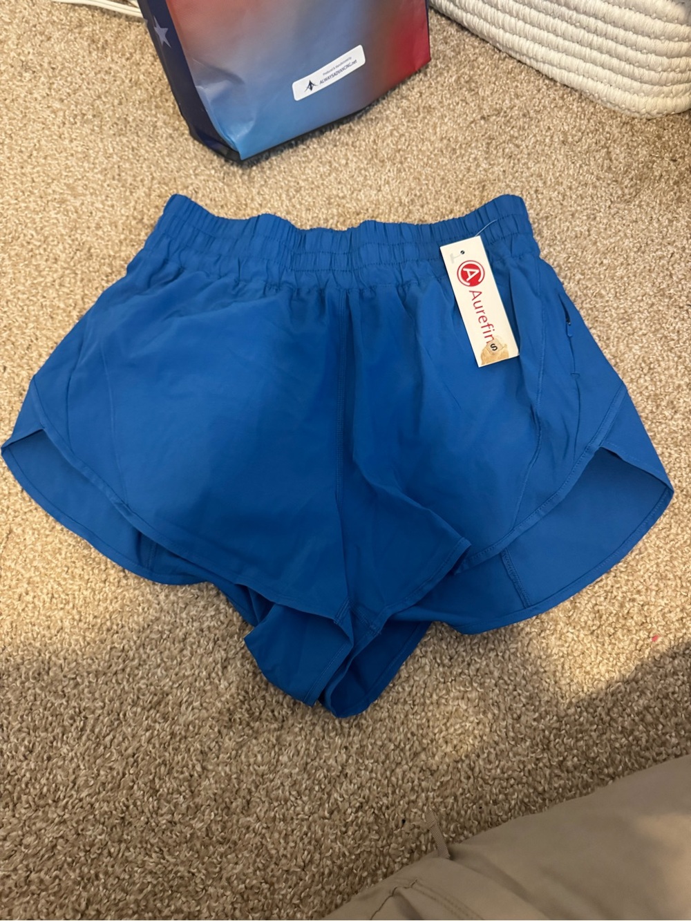blue shorts